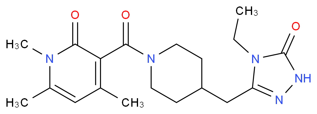 3-({4-[(4-ethyl-5-oxo-4,5-dihydro-1H-1,2,4-triazol-3-yl)methyl]-1-piperidinyl}carbonyl)-1,4,6-trimethyl-2(1H)-pyridinone_Molecular_structure_CAS_)
