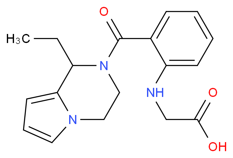 ({2-[(1-ethyl-3,4-dihydropyrrolo[1,2-a]pyrazin-2(1H)-yl)carbonyl]phenyl}amino)acetic acid_Molecular_structure_CAS_)