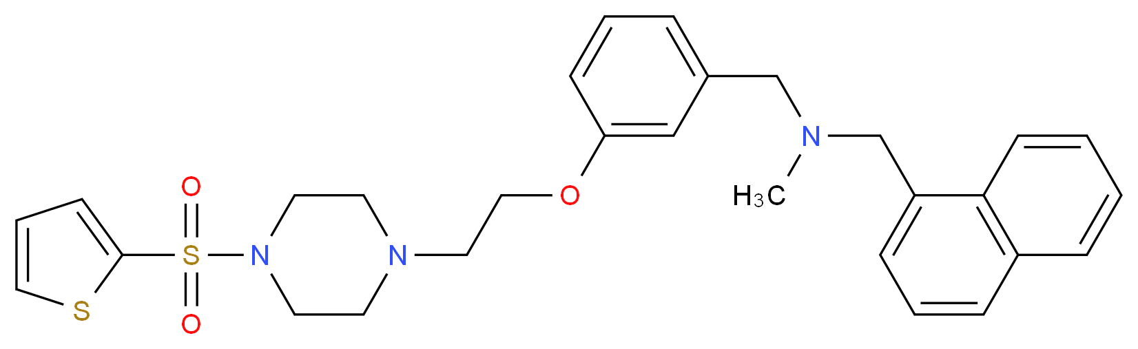 N-methyl-1-(1-naphthyl)-N-(3-{2-[4-(2-thienylsulfonyl)-1-piperazinyl]ethoxy}benzyl)methanamine_Molecular_structure_CAS_)