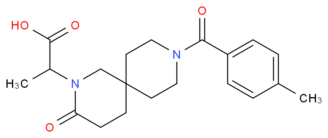 2-[9-(4-methylbenzoyl)-3-oxo-2,9-diazaspiro[5.5]undec-2-yl]propanoic acid_Molecular_structure_CAS_)