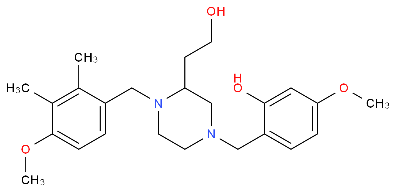 2-{[3-(2-hydroxyethyl)-4-(4-methoxy-2,3-dimethylbenzyl)-1-piperazinyl]methyl}-5-methoxyphenol_Molecular_structure_CAS_)