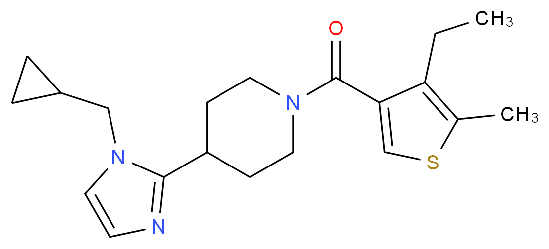 4-[1-(cyclopropylmethyl)-1H-imidazol-2-yl]-1-[(4-ethyl-5-methyl-3-thienyl)carbonyl]piperidine_Molecular_structure_CAS_)
