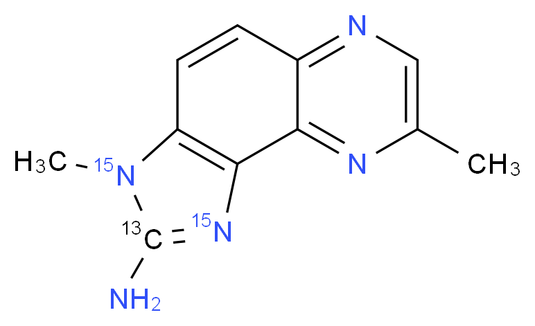 2-Amino-3,8-dimethylimidazo[4,5-f]quinoxaline-13C,15N2_Molecular_structure_CAS_)