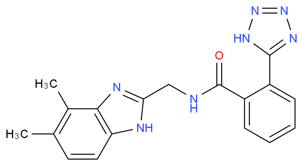 N-[(4,5-dimethyl-1H-benzimidazol-2-yl)methyl]-2-(1H-tetrazol-5-yl)benzamide_Molecular_structure_CAS_)