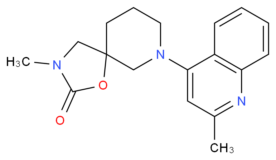 3-methyl-7-(2-methyl-4-quinolinyl)-1-oxa-3,7-diazaspiro[4.5]decan-2-one_Molecular_structure_CAS_)