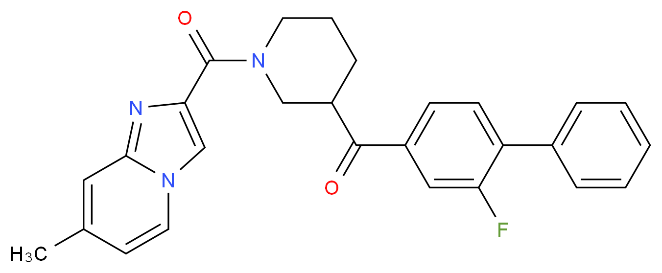 (2-fluoro-4-biphenylyl){1-[(7-methylimidazo[1,2-a]pyridin-2-yl)carbonyl]-3-piperidinyl}methanone_Molecular_structure_CAS_)