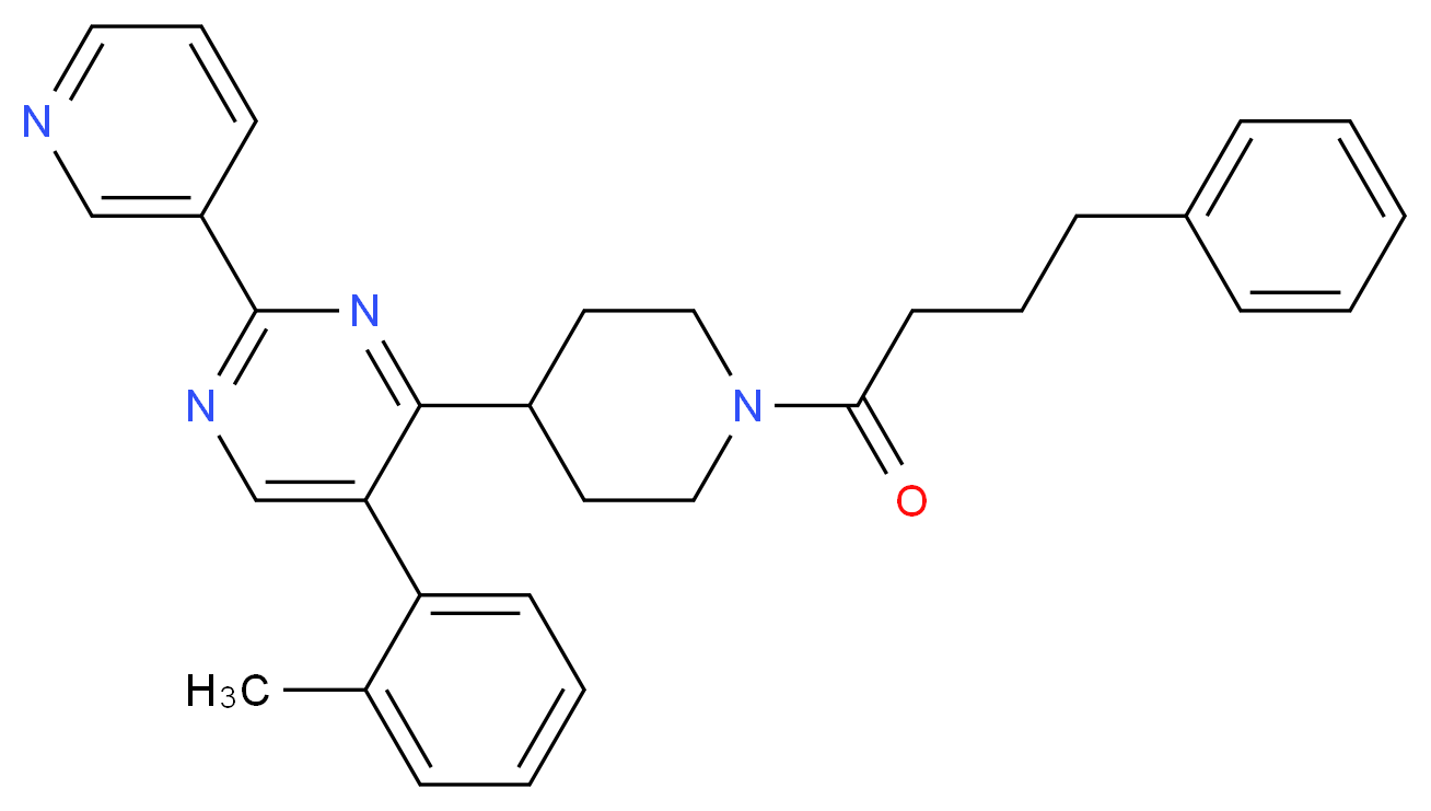 5-(2-methylphenyl)-4-[1-(4-phenylbutanoyl)-4-piperidinyl]-2-(3-pyridinyl)pyrimidine_Molecular_structure_CAS_)
