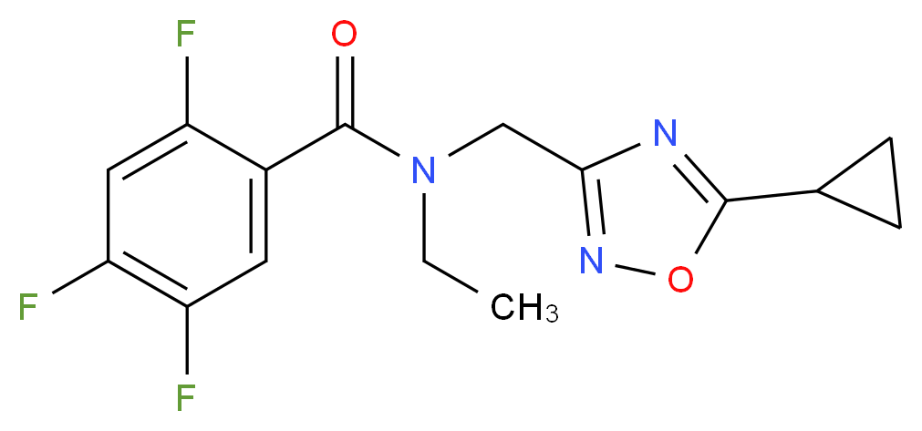N-[(5-cyclopropyl-1,2,4-oxadiazol-3-yl)methyl]-N-ethyl-2,4,5-trifluorobenzamide_Molecular_structure_CAS_)