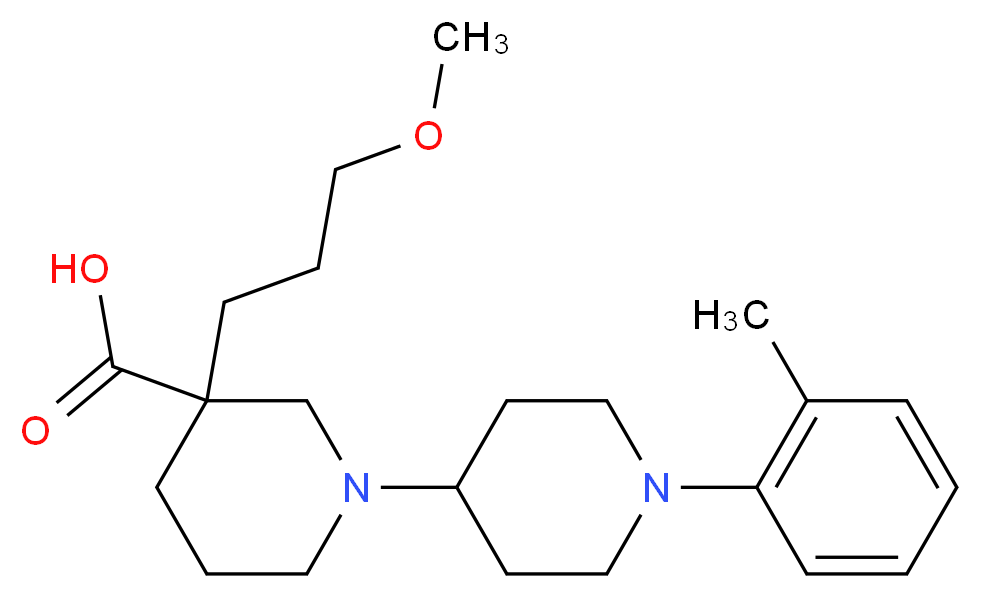 3-(3-methoxypropyl)-1'-(2-methylphenyl)-1,4'-bipiperidine-3-carboxylic acid_Molecular_structure_CAS_)