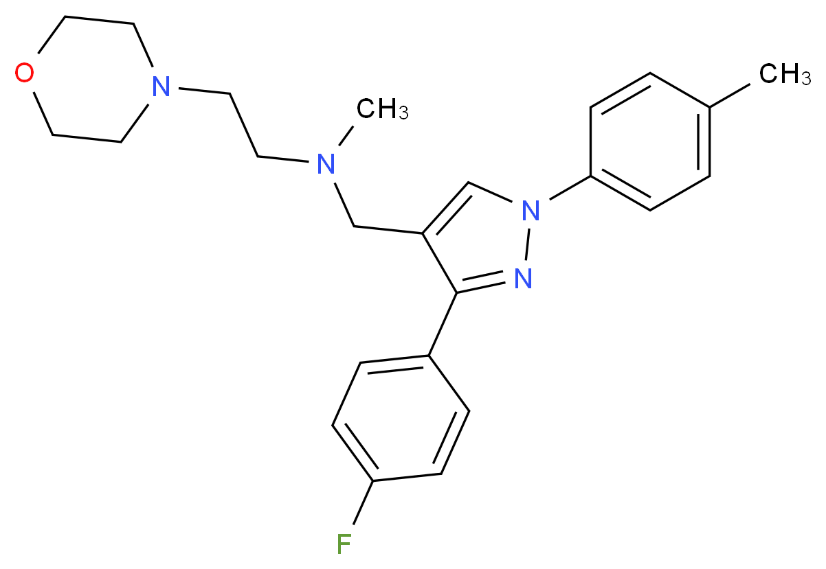 N-{[3-(4-fluorophenyl)-1-(4-methylphenyl)-1H-pyrazol-4-yl]methyl}-N-methyl-2-(4-morpholinyl)ethanamine_Molecular_structure_CAS_)