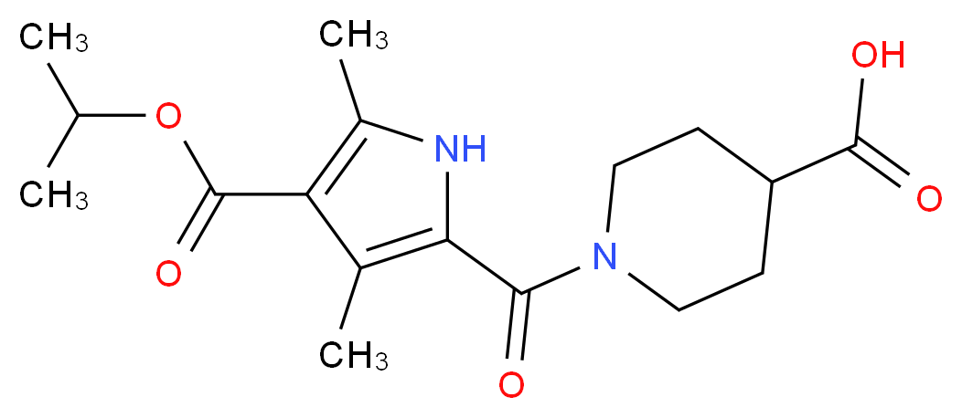 1-{[4-(Isopropoxycarbonyl)-3,5-dimethyl-1H-pyrrol-2-yl]carbonyl}piperidine-4-carboxylic acid_Molecular_structure_CAS_)