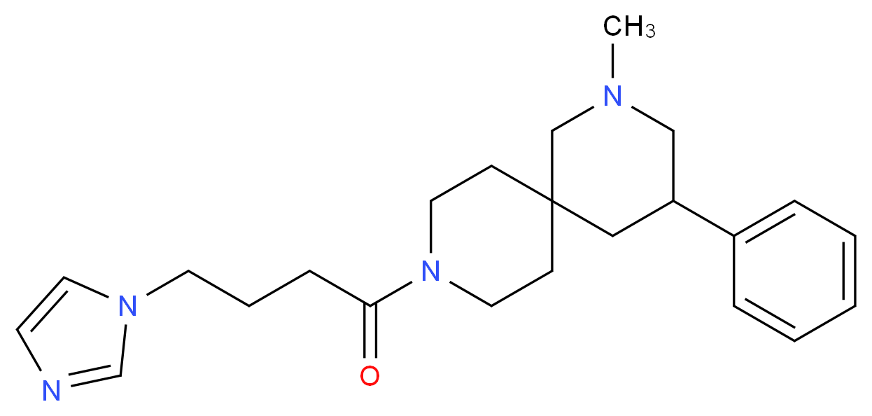 9-[4-(1H-imidazol-1-yl)butanoyl]-2-methyl-4-phenyl-2,9-diazaspiro[5.5]undecane_Molecular_structure_CAS_)