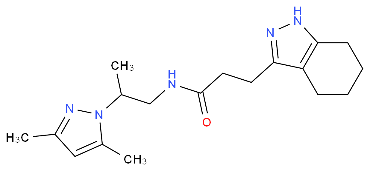 N-[2-(3,5-dimethyl-1H-pyrazol-1-yl)propyl]-3-(4,5,6,7-tetrahydro-1H-indazol-3-yl)propanamide_Molecular_structure_CAS_)