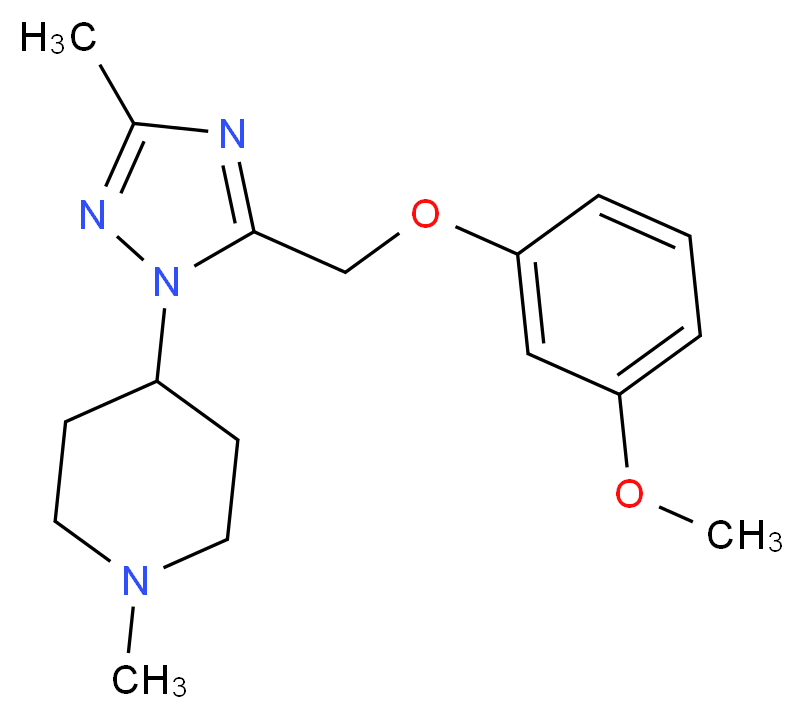 4-{5-[(3-methoxyphenoxy)methyl]-3-methyl-1H-1,2,4-triazol-1-yl}-1-methylpiperidine_Molecular_structure_CAS_)