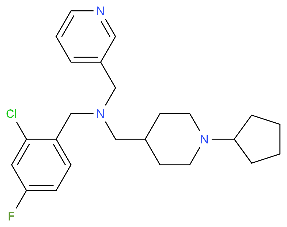 (2-chloro-4-fluorobenzyl)[(1-cyclopentyl-4-piperidinyl)methyl](3-pyridinylmethyl)amine_Molecular_structure_CAS_)