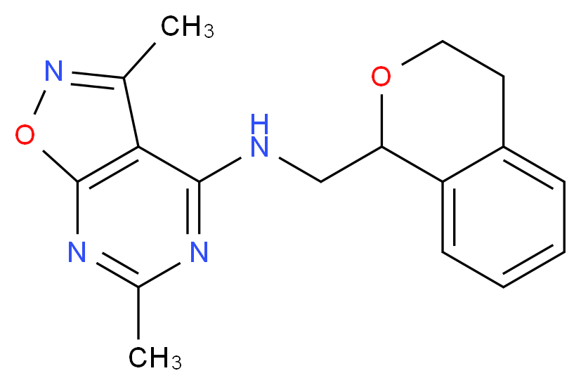 N-(3,4-dihydro-1H-2-benzopyran-1-ylmethyl)-3,6-dimethylisoxazolo[5,4-d]pyrimidin-4-amine_Molecular_structure_CAS_)