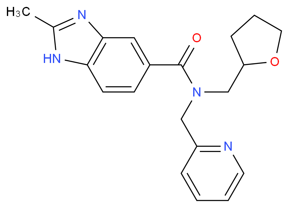 2-methyl-N-(pyridin-2-ylmethyl)-N-(tetrahydrofuran-2-ylmethyl)-1H-benzimidazole-5-carboxamide_Molecular_structure_CAS_)