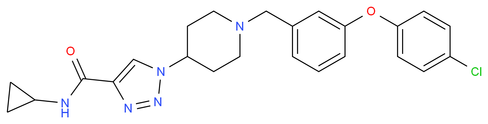1-{1-[3-(4-chlorophenoxy)benzyl]-4-piperidinyl}-N-cyclopropyl-1H-1,2,3-triazole-4-carboxamide_Molecular_structure_CAS_)