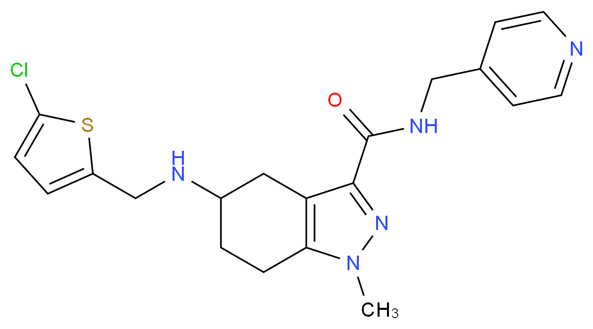 5-{[(5-chloro-2-thienyl)methyl]amino}-1-methyl-N-(4-pyridinylmethyl)-4,5,6,7-tetrahydro-1H-indazole-3-carboxamide_Molecular_structure_CAS_)