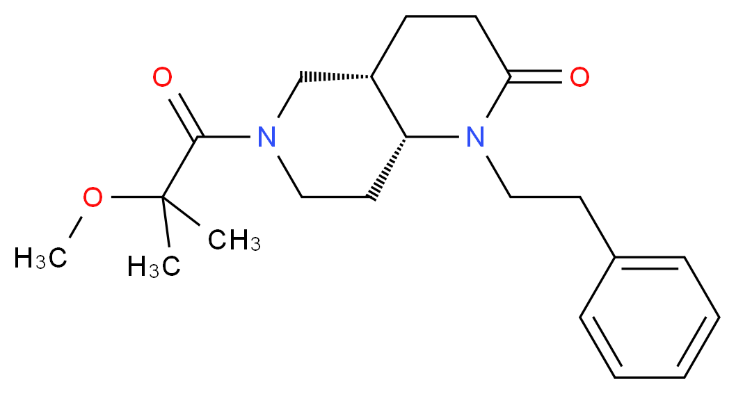 (4aS*,8aR*)-6-(2-methoxy-2-methylpropanoyl)-1-(2-phenylethyl)octahydro-1,6-naphthyridin-2(1H)-one_Molecular_structure_CAS_)
