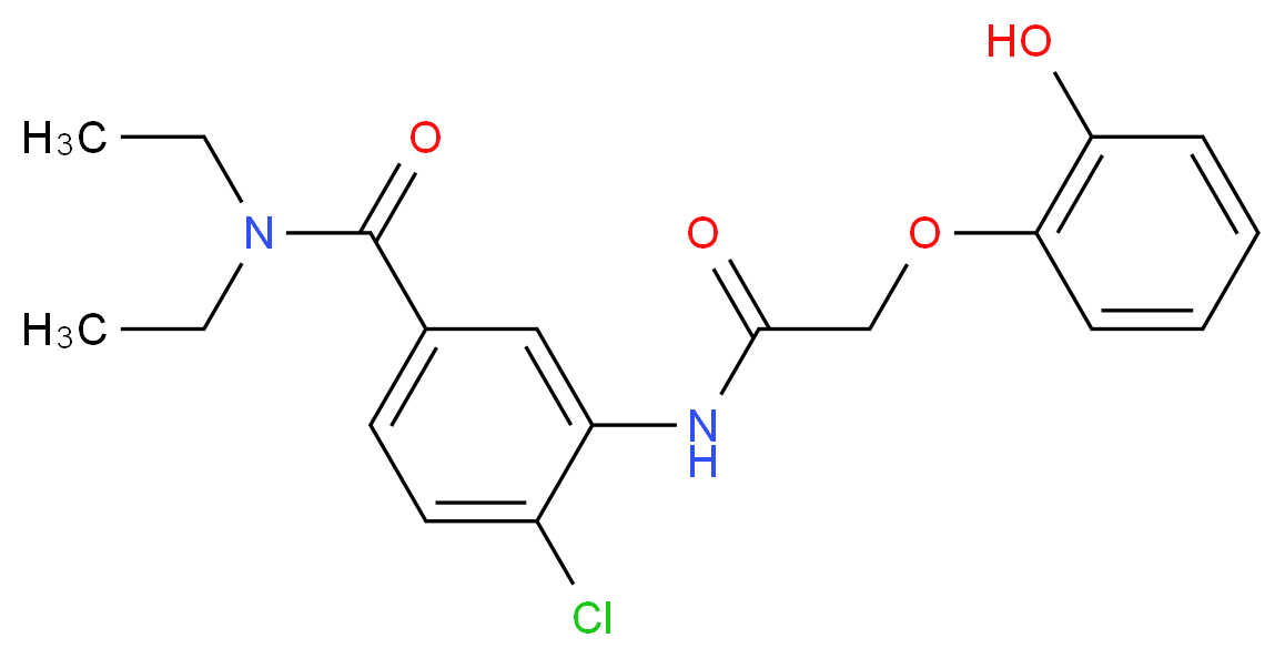 4-chloro-N,N-diethyl-3-{[(2-hydroxyphenoxy)acetyl]amino}benzamide_Molecular_structure_CAS_)