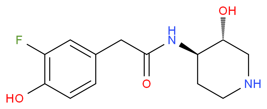 2-(3-fluoro-4-hydroxyphenyl)-N-[(3R*,4R*)-3-hydroxypiperidin-4-yl]acetamide_Molecular_structure_CAS_)