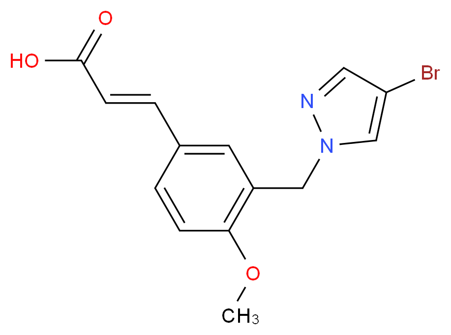 (2E)-3-{3-[(4-Bromo-1H-pyrazol-1-yl)methyl]-4-methoxyphenyl}acrylic acid_Molecular_structure_CAS_)