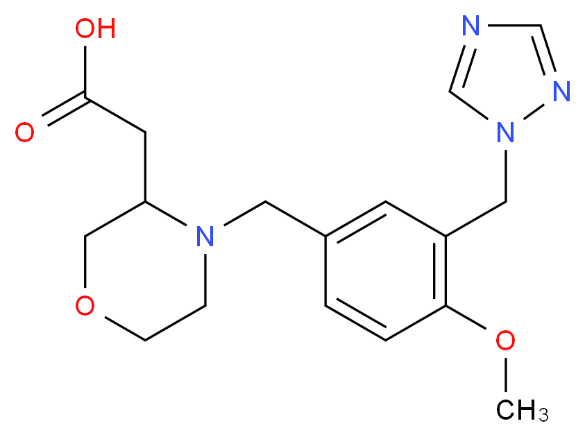 {4-[4-methoxy-3-(1H-1,2,4-triazol-1-ylmethyl)benzyl]-3-morpholinyl}acetic acid_Molecular_structure_CAS_)