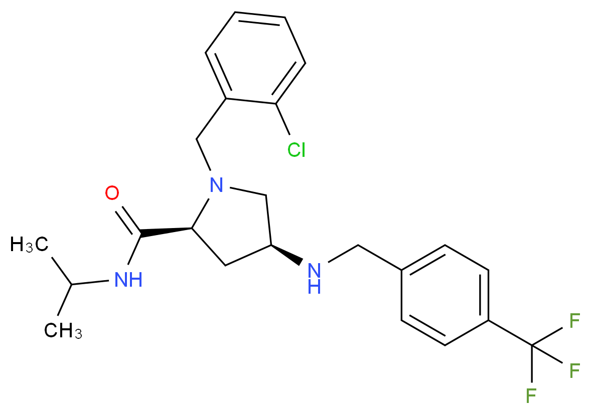 (4S)-1-(2-chlorobenzyl)-N-isopropyl-4-{[4-(trifluoromethyl)benzyl]amino}-L-prolinamide_Molecular_structure_CAS_)