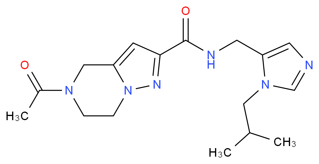 5-acetyl-N-[(1-isobutyl-1H-imidazol-5-yl)methyl]-4,5,6,7-tetrahydropyrazolo[1,5-a]pyrazine-2-carboxamide_Molecular_structure_CAS_)