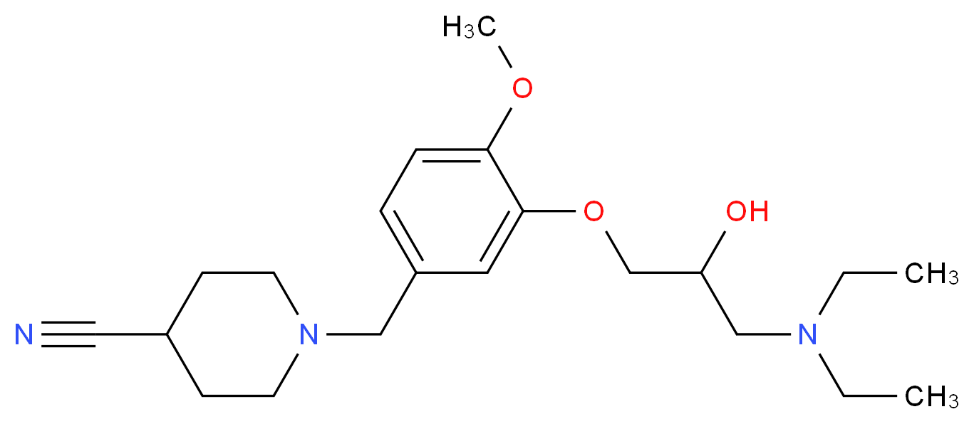 1-{3-[3-(diethylamino)-2-hydroxypropoxy]-4-methoxybenzyl}piperidine-4-carbonitrile_Molecular_structure_CAS_)