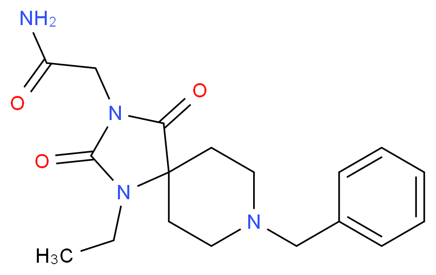 2-(8-benzyl-1-ethyl-2,4-dioxo-1,3,8-triazaspiro[4.5]dec-3-yl)acetamide_Molecular_structure_CAS_)