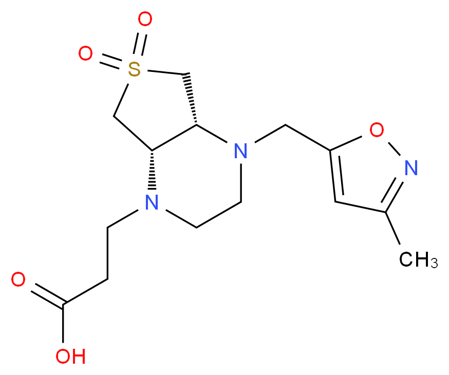 3-[(4aR*,7aS*)-4-[(3-methylisoxazol-5-yl)methyl]-6,6-dioxidohexahydrothieno[3,4-b]pyrazin-1(2H)-yl]propanoic acid_Molecular_structure_CAS_)