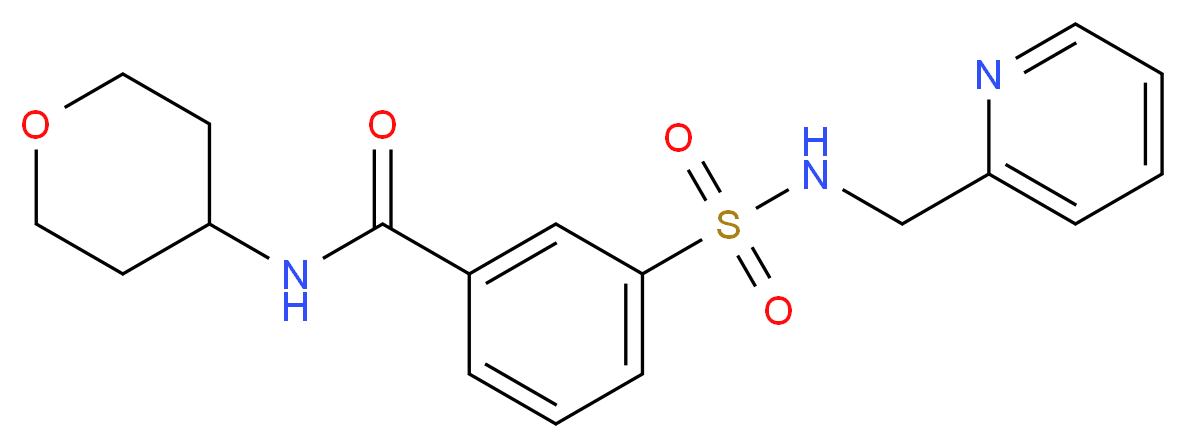 3-{[(pyridin-2-ylmethyl)amino]sulfonyl}-N-(tetrahydro-2H-pyran-4-yl)benzamide_Molecular_structure_CAS_)