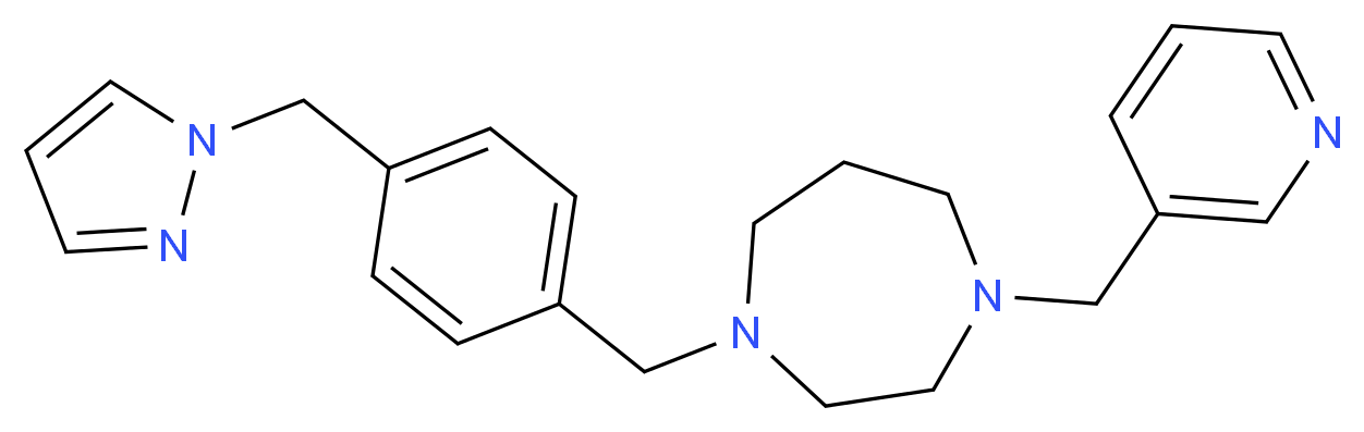 1-[4-(1H-pyrazol-1-ylmethyl)benzyl]-4-(pyridin-3-ylmethyl)-1,4-diazepane_Molecular_structure_CAS_)