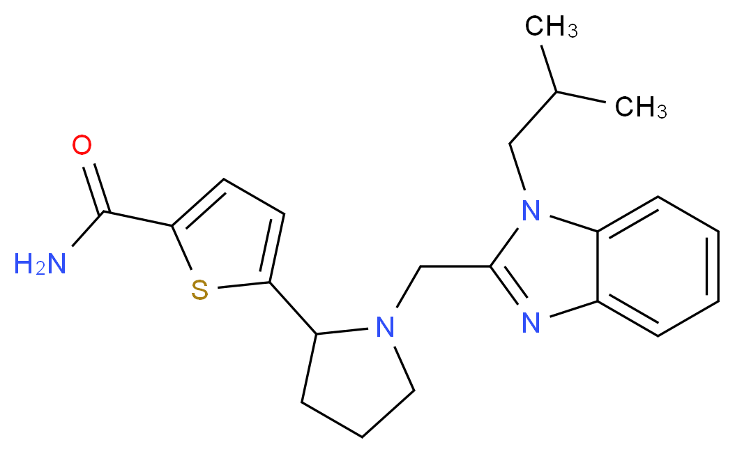 5-{1-[(1-isobutyl-1H-benzimidazol-2-yl)methyl]-2-pyrrolidinyl}-2-thiophenecarboxamide_Molecular_structure_CAS_)