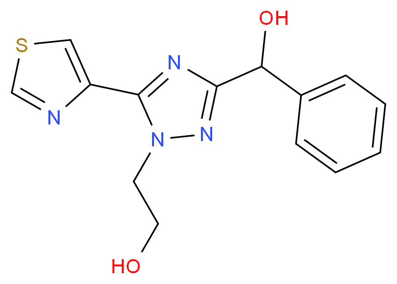 2-[3-[hydroxy(phenyl)methyl]-5-(1,3-thiazol-4-yl)-1H-1,2,4-triazol-1-yl]ethanol_Molecular_structure_CAS_)