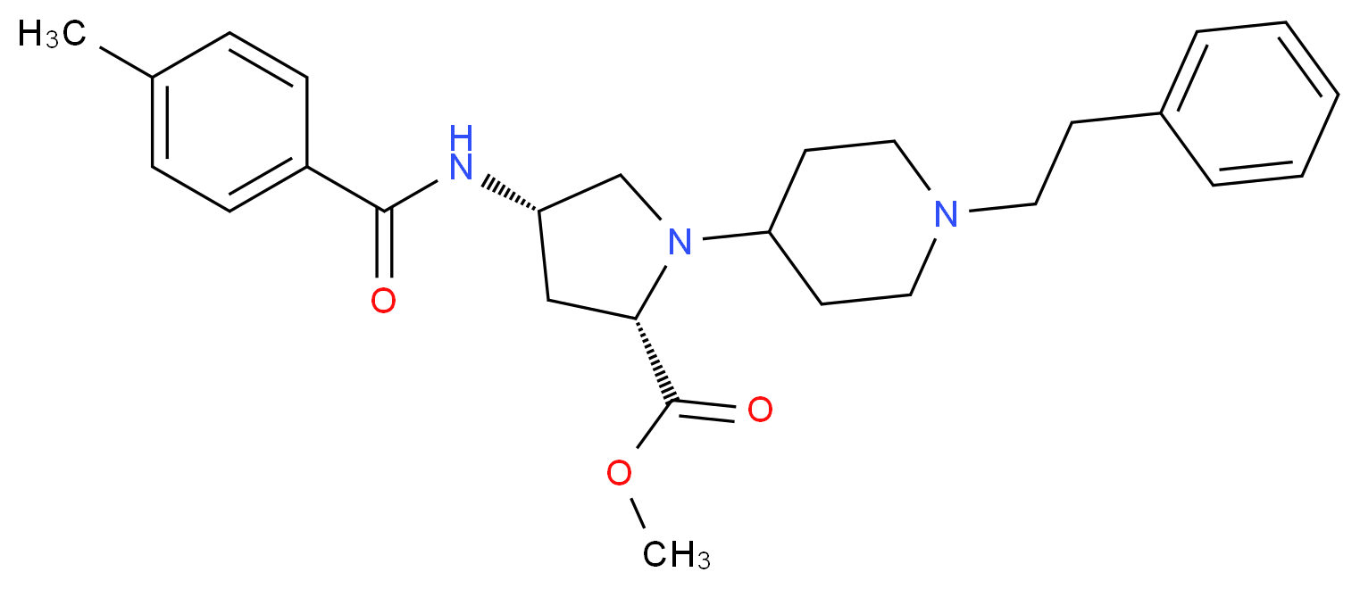 methyl (4S)-4-[(4-methylbenzoyl)amino]-1-[1-(2-phenylethyl)-4-piperidinyl]-L-prolinate_Molecular_structure_CAS_)