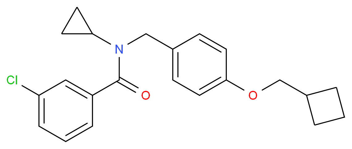 3-chloro-N-[4-(cyclobutylmethoxy)benzyl]-N-cyclopropylbenzamide_Molecular_structure_CAS_)