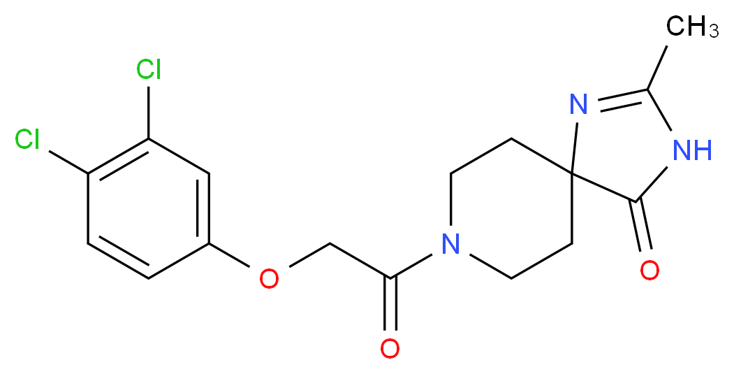 8-[(3,4-dichlorophenoxy)acetyl]-2-methyl-1,3,8-triazaspiro[4.5]dec-1-en-4-one_Molecular_structure_CAS_)