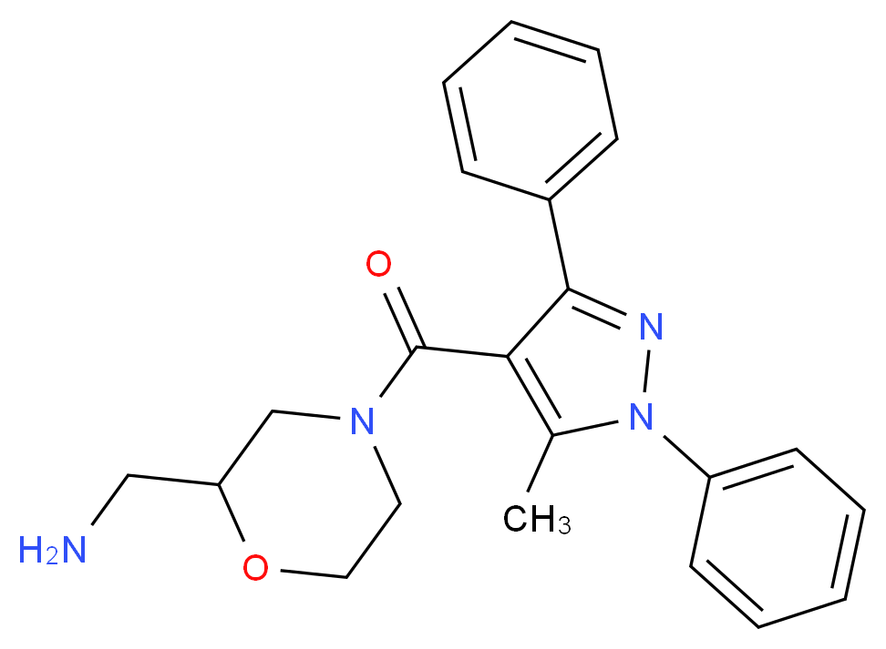 ({4-[(5-methyl-1,3-diphenyl-1H-pyrazol-4-yl)carbonyl]-2-morpholinyl}methyl)amine_Molecular_structure_CAS_)