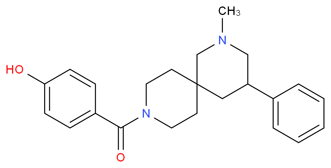 4-[(2-methyl-4-phenyl-2,9-diazaspiro[5.5]undec-9-yl)carbonyl]phenol_Molecular_structure_CAS_)
