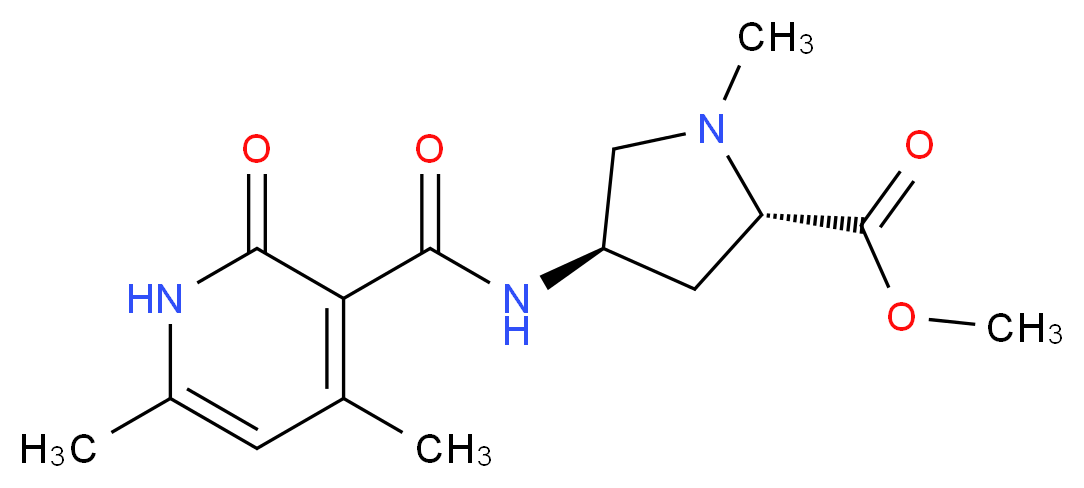 methyl (2S,4R)-4-{[(4,6-dimethyl-2-oxo-1,2-dihydropyridin-3-yl)carbonyl]amino}-1-methylpyrrolidine-2-carboxylate_Molecular_structure_CAS_)