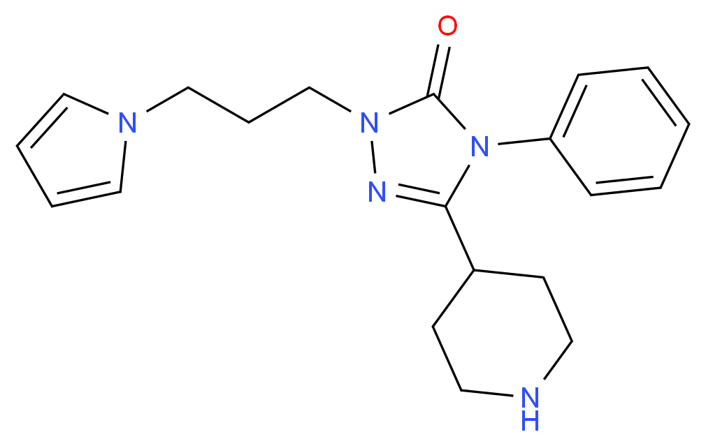 4-phenyl-5-piperidin-4-yl-2-[3-(1H-pyrrol-1-yl)propyl]-2,4-dihydro-3H-1,2,4-triazol-3-one_Molecular_structure_CAS_)