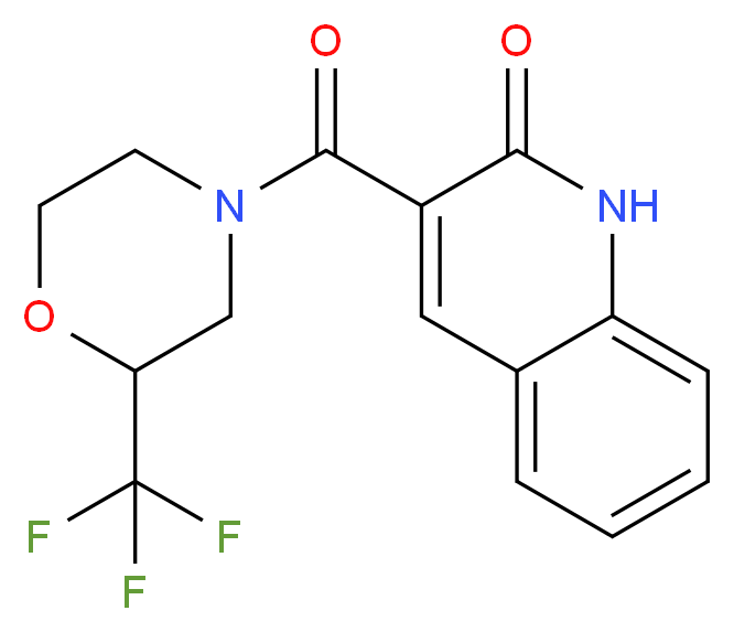 3-{[2-(trifluoromethyl)morpholin-4-yl]carbonyl}quinolin-2(1H)-one_Molecular_structure_CAS_)