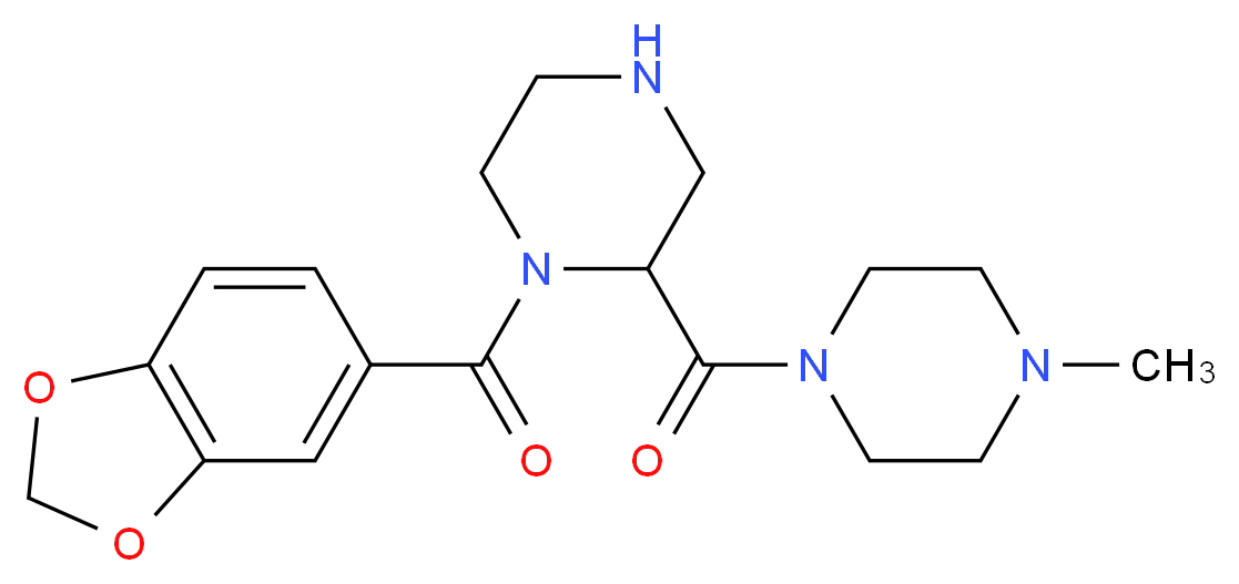 1-(1,3-benzodioxol-5-ylcarbonyl)-2-[(4-methyl-1-piperazinyl)carbonyl]piperazine_Molecular_structure_CAS_)