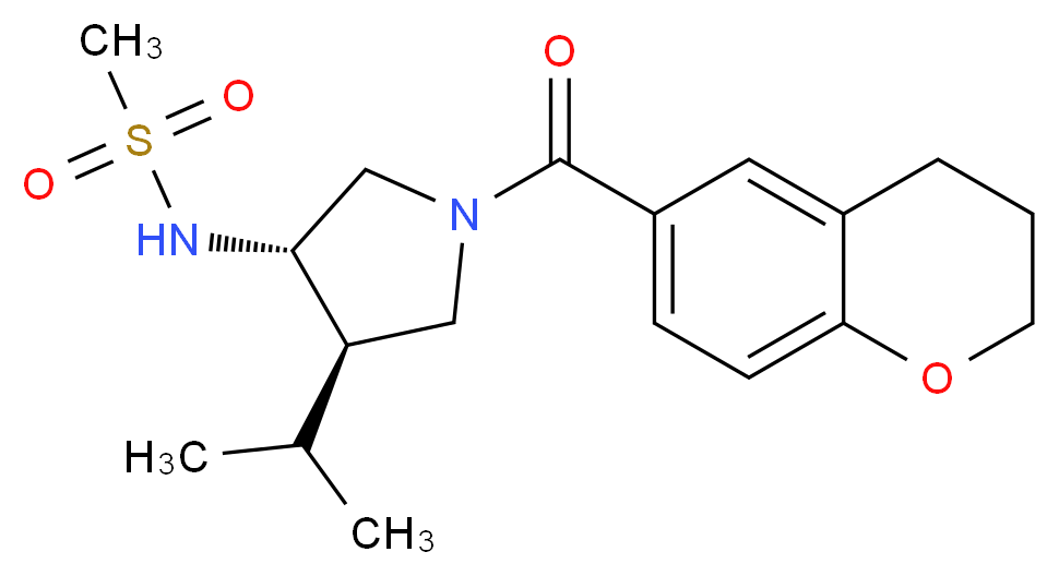 N-[(3S*,4R*)-1-(3,4-dihydro-2H-chromen-6-ylcarbonyl)-4-isopropyl-3-pyrrolidinyl]methanesulfonamide_Molecular_structure_CAS_)