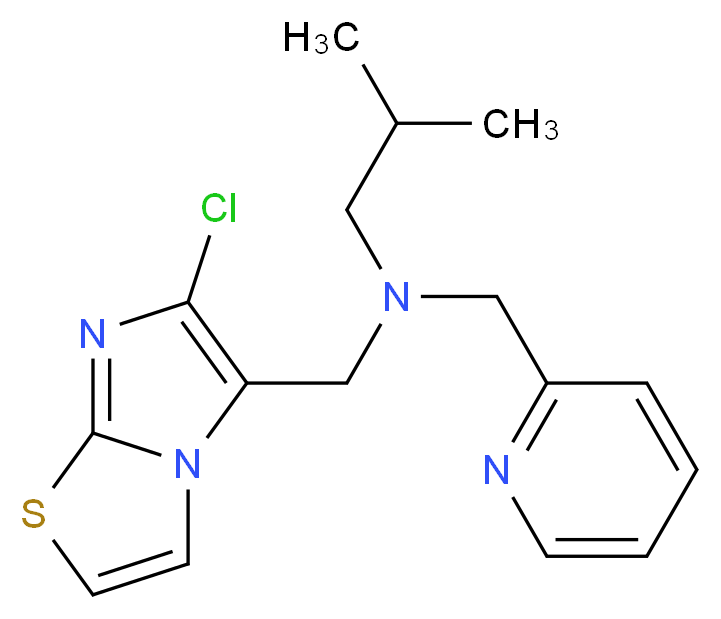 N-[(6-chloroimidazo[2,1-b][1,3]thiazol-5-yl)methyl]-2-methyl-N-(pyridin-2-ylmethyl)propan-1-amine_Molecular_structure_CAS_)