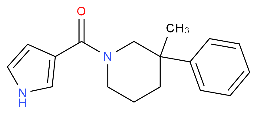 3-methyl-3-phenyl-1-(1H-pyrrol-3-ylcarbonyl)piperidine_Molecular_structure_CAS_)