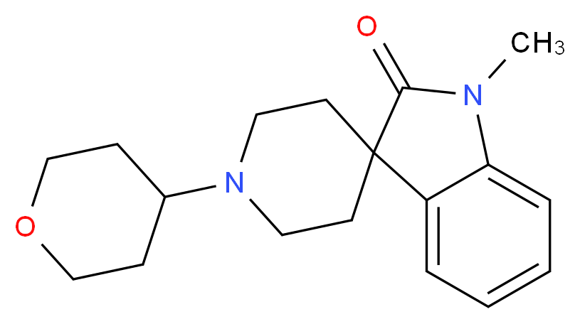 1-methyl-1'-(tetrahydro-2H-pyran-4-yl)spiro[indole-3,4'-piperidin]-2(1H)-one_Molecular_structure_CAS_)